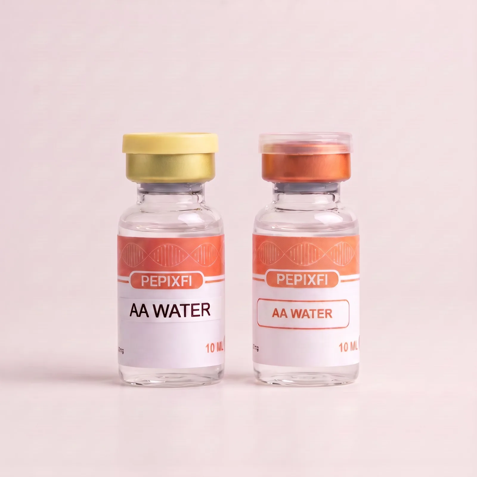 AA-vatten 10 ml — vialerna sida vid sida, Pepixfi