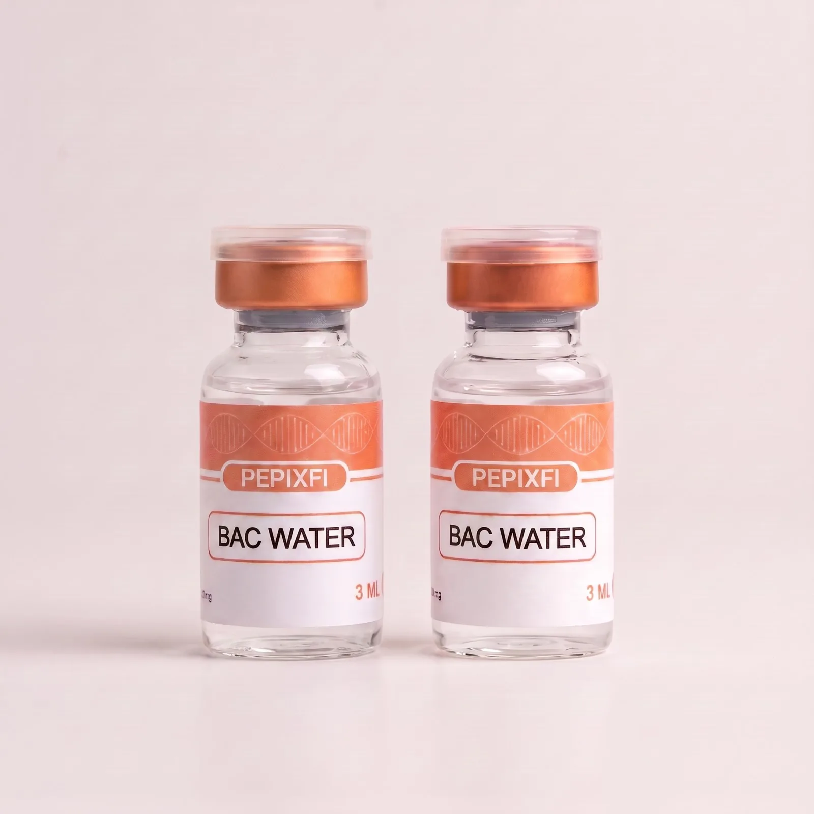 BAC-vatten 3 ml — vialerna sida vid sida, Pepixfi