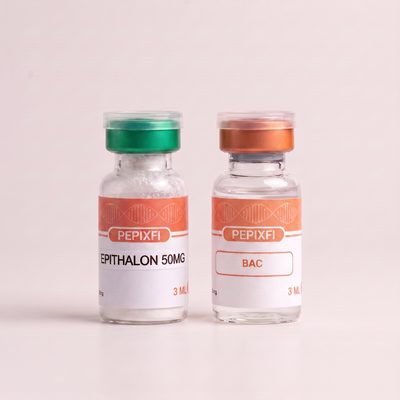 Epithalon 50mg — vialen och BAC-vattnet sida vid sida