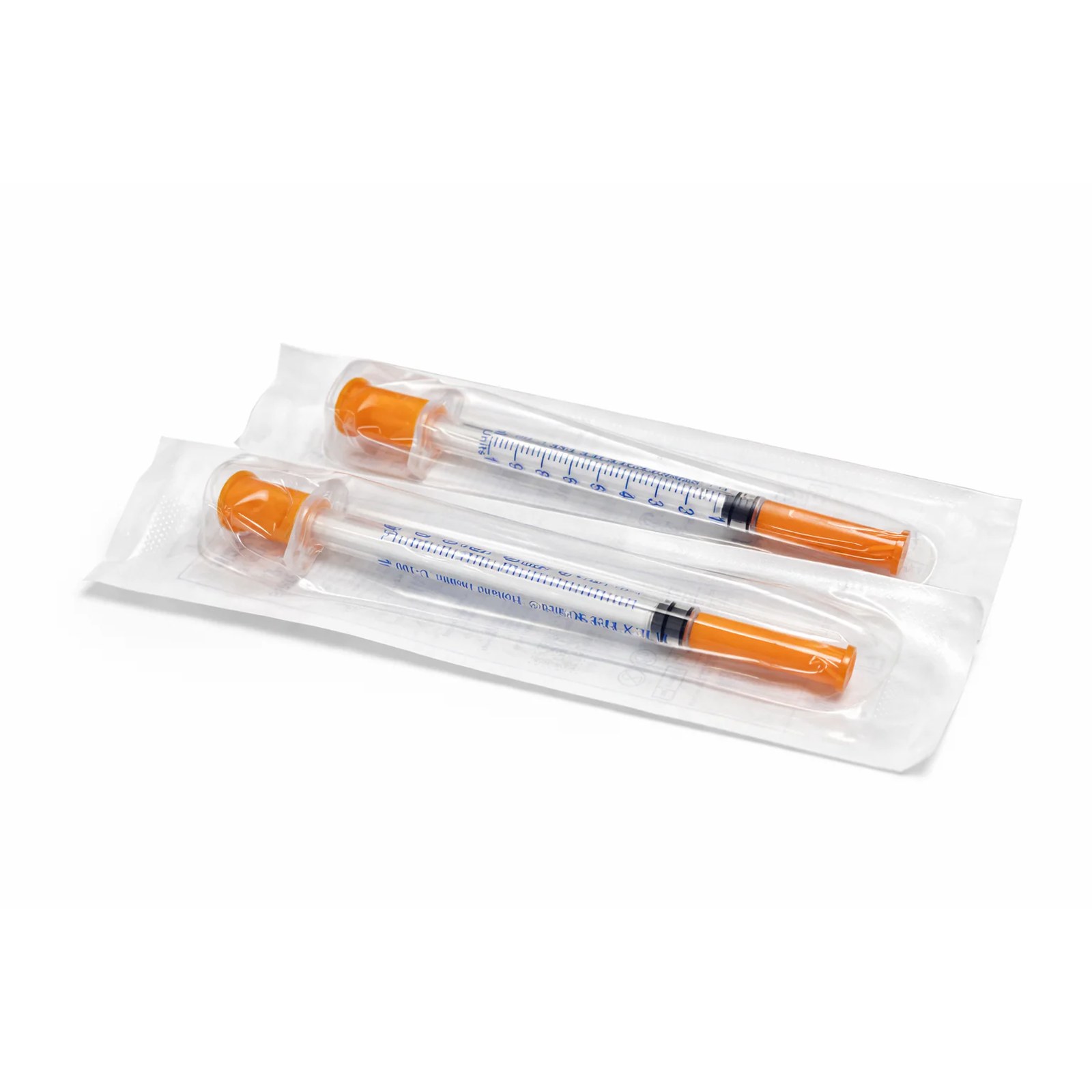Insulinsprutor 31G — två sterilt förpackade 1 ml-sprutor med U-100-skala, Pepixfi